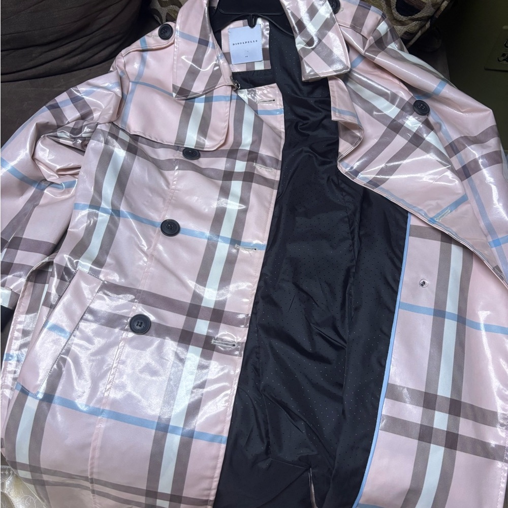 Glossy Pink Check Coat